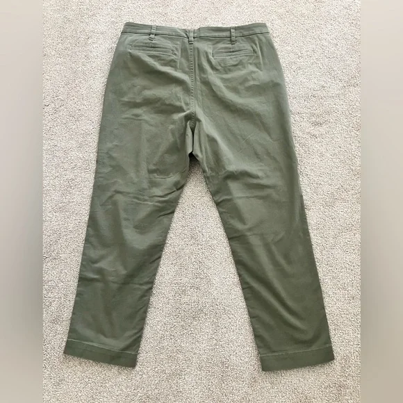 J.Crew Cotton Camp Pants Women's Green Tapered Leg Size 14 NWT - Picture 4 of 10